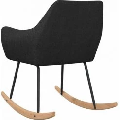 YOUTHUP Chaise à Bascule Noir Tissu - Noir -Pas Cher Fauteuil Magasin 55266451 5