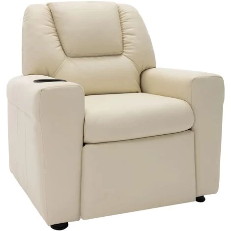YOUTHUP Fauteuil Inclinable Pour Enfants Similicuir Blanc Crème - Blanc 3 YOUTHUP Fauteuil Inclinable Pour Enfants Similicuir Blanc Crème - Blanc