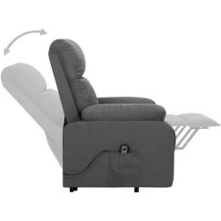YOUTHUP Fauteuil Inclinable Gris Foncé Tissu - Gris -Pas Cher Fauteuil Magasin 55266503 5