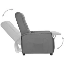 YOUTHUP Fauteuil Inclinable Gris Similicuir - Gris -Pas Cher Fauteuil Magasin 55266505 4