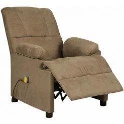 YOUTHUP Fauteuil De Massage Inclinable Taupe Similicuir Daim - Taupe -Pas Cher Fauteuil Magasin 55267805 3