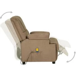 YOUTHUP Fauteuil De Massage Inclinable Taupe Similicuir Daim - Taupe -Pas Cher Fauteuil Magasin 55267805 4