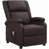 YOUTHUP Fauteuil De Massage Inclinable Marron Cuir Véritable - Brun -Pas Cher Fauteuil Magasin 55267835 1