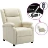 YOUTHUP Fauteuil Inclinable électrique Blanc Similicuir - Blanc