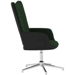 YOUTHUP Chaise De Relaxation Vert Foncé Velours Et PVC - Vert -Pas Cher Fauteuil Magasin 55267900 3