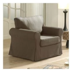 M-S Fauteuil En Tissu Chocolat - JAIPUR
