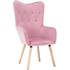 AUGIENB Chaises De Visiteur Design Scandinave Accoudoirs Ergonomiques Fauteuil Canapé Chaise Scandinave Rose 70 X 67 X 75cm
