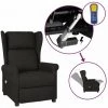 Fauteuil Inclinable De Massage Électrique Tissu Noir VidaXL -Pas Cher Fauteuil Magasin 55300215 1