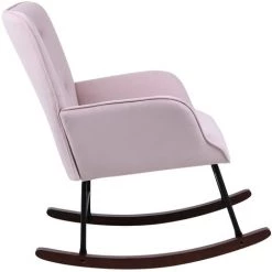 AUGIENB Chaises De Visiteur Design Scandinave Accoudoirs Ergonomiques Fauteuil à Bascule Scandinave Grand Confort Rose 65 X 96 X 91 Cm -Pas Cher Fauteuil Magasin 55389222 3