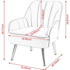 AUGIENB Chaises De Visiteur Design Scandinave Accoudoirs Ergonomiques Fauteuil Canapé Chaise Scandinave Bleu Clair 70 X 67 X 75cm -Pas Cher Fauteuil Magasin 55389797 2