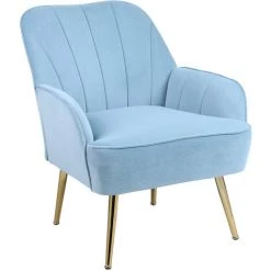 AUGIENB Chaises De Visiteur Design Scandinave Accoudoirs Ergonomiques Fauteuil Canapé Chaise Scandinave Bleu Clair 70 X 67 X 75cm -Pas Cher Fauteuil Magasin 55389797 3