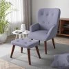 AUGIENB Chaises De Visiteur Design Scandinave Accoudoirs Ergonomiques Fauteuil Canapé Chaise Scandinave Avec Repos Pied 68 X 77 X 92cm Gris -Pas Cher Fauteuil Magasin 55390342 1