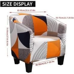 Housse De Fauteuil Cabriolet Imprime Triomphe Motif Géométrique Housse De Canapé Relax Club Chaise De Baignoire Housse De Fauteuil Extensible Polyester -Pas Cher Fauteuil Magasin 55394513 2