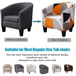 Housse De Fauteuil Cabriolet Imprime Triomphe Motif Géométrique Housse De Canapé Relax Club Chaise De Baignoire Housse De Fauteuil Extensible Polyester -Pas Cher Fauteuil Magasin 55394513 5