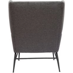 MILIBOO Fauteuil Design En Métal Et Tissu Effet Velours Texturé Gris Foncé COME - Gris Foncé Velours -Pas Cher Fauteuil Magasin 55479153 4