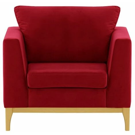 SLF24 Fauteuil Gosena Wood In Moderne Style - Rouge - Velluto 7 - Rouge - Velluto 7 3 SLF24 Fauteuil Gosena Wood In Moderne Style - Rouge - Velluto 7 - Rouge - Velluto 7