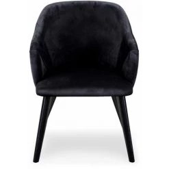 Paris Prix - Lot De 2 Fauteuils En Velours "yugnat" 85cm Noir -Pas Cher Fauteuil Magasin 55633110 3