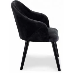 Paris Prix - Lot De 2 Fauteuils En Velours "yugnat" 85cm Noir -Pas Cher Fauteuil Magasin 55633110 4