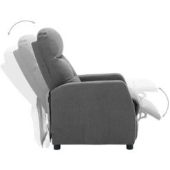 INLIFE Fauteuil Inclinable électrique Gris Clair Tissu -Pas Cher Fauteuil Magasin 55641167 4