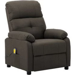 INLIFE Fauteuil De Massage Inclinable électrique Taupe Tissu