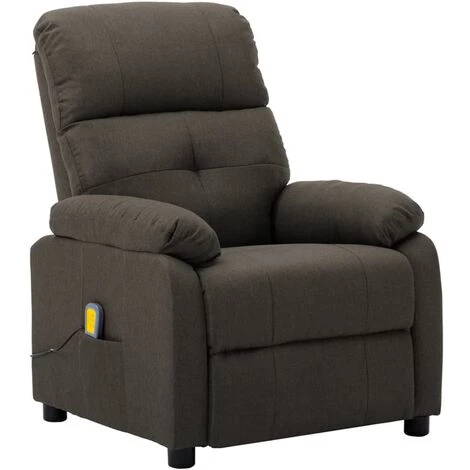 INLIFE Fauteuil De Massage Inclinable électrique Taupe Tissu 3 INLIFE Fauteuil De Massage Inclinable électrique Taupe Tissu