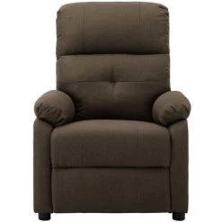 INLIFE Fauteuil De Massage Inclinable électrique Marron Tissu