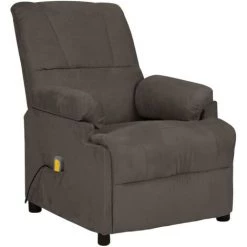 INLIFE Fauteuil De Massage Inclinable électrique Gris Foncé Similicuir
