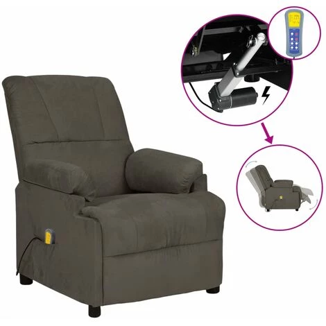 INLIFE Fauteuil De Massage Inclinable électrique Gris Foncé Similicuir 4 INLIFE Fauteuil De Massage Inclinable électrique Gris Foncé Similicuir – Image 2