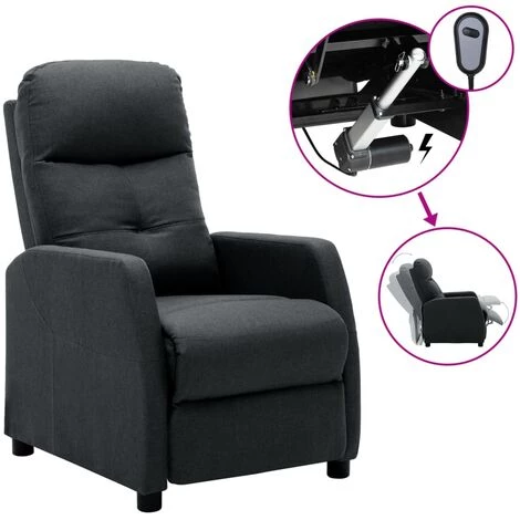 INLIFE Fauteuil Inclinable électrique Gris Foncé Tissu 4 INLIFE Fauteuil Inclinable électrique Gris Foncé Tissu – Image 2