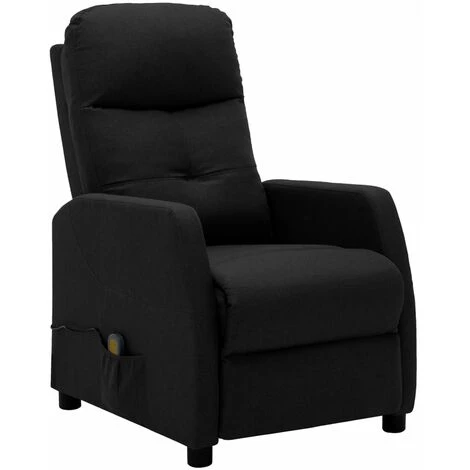 INLIFE Fauteuil Inclinable électrique De Massage Noir Tissu 3 INLIFE Fauteuil Inclinable électrique De Massage Noir Tissu