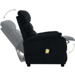 INLIFE Fauteuil Inclinable électrique De Massage Noir Tissu -Pas Cher Fauteuil Magasin 55641333 5