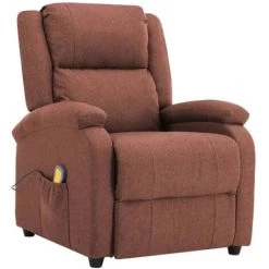 INLIFE Fauteuil Inclinable électrique De Massage Marron Tissu
