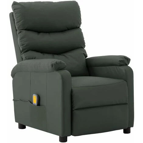 INLIFE Fauteuil Inclinable électrique De Massage Gris Similicuir 3 INLIFE Fauteuil Inclinable électrique De Massage Gris Similicuir