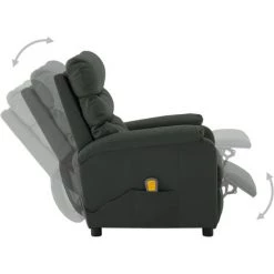 INLIFE Fauteuil Inclinable électrique De Massage Gris Similicuir 10 INLIFE Fauteuil Inclinable électrique De Massage Gris Similicuir -Pas Cher Fauteuil Magasin 55641388 4