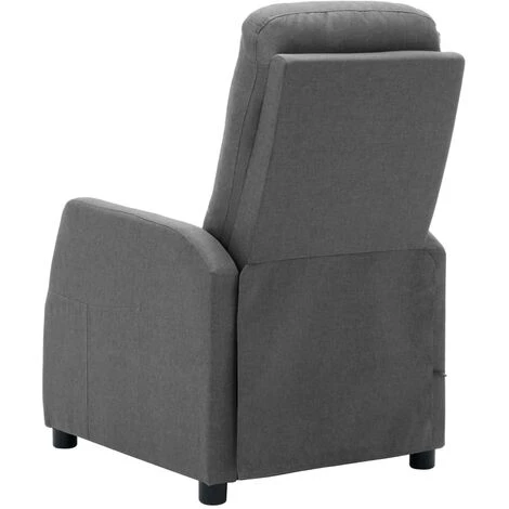 INLIFE Fauteuil Inclinable électrique De Massage Gris Clair Tissu 6 INLIFE Fauteuil Inclinable électrique De Massage Gris Clair Tissu – Image 4