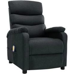 INLIFE Fauteuil Inclinable électrique De Massage Gris Foncé Tissu
