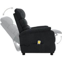 INLIFE Fauteuil Inclinable électrique De Massage Gris Foncé Tissu -Pas Cher Fauteuil Magasin 55641441 5