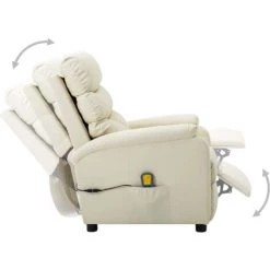 INLIFE Fauteuil Inclinable électrique De Massage Crème Similicuir 9 INLIFE Fauteuil Inclinable électrique De Massage Crème Similicuir -Pas Cher Fauteuil Magasin 55641455 3