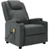INLIFE Fauteuil De Massage Inclinable électrique Anthracite Similicuir