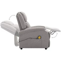 INLIFE Fauteuil Inclinable électrique De Massage Gris Clair Tissu -Pas Cher Fauteuil Magasin 55641549 4