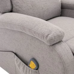 INLIFE Fauteuil Inclinable électrique De Massage Gris Clair Tissu -Pas Cher Fauteuil Magasin 55641549 5