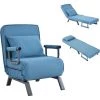 AZKOEESY Fauteuil-lit Convertible, Fauteuil Pliant Avec Coussin, Siège Rembourré, Chaise Longue De Loisirs Pour Maison, Bureau, Bleu 1 AZKOEESY Fauteuil-lit Convertible, Fauteuil Pliant Avec Coussin, Siège Rembourré, Chaise Longue De Loisirs Pour Maison, Bureau, Bleu -Pas Cher Fauteuil Magasin 55847911 1