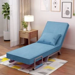 AZKOEESY Fauteuil-lit Convertible, Fauteuil Pliant Avec Coussin, Siège Rembourré, Chaise Longue De Loisirs Pour Maison, Bureau, Bleu 11 AZKOEESY Fauteuil-lit Convertible, Fauteuil Pliant Avec Coussin, Siège Rembourré, Chaise Longue De Loisirs Pour Maison, Bureau, Bleu -Pas Cher Fauteuil Magasin 55847911 5