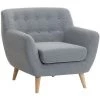 BELIANI Fauteuil En Tissu Tapissé Gris - Gris -Pas Cher Fauteuil Magasin 5588058 1