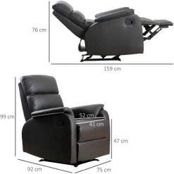 MH Fauteuil Relax LUKE Brun Foncé -Pas Cher Fauteuil Magasin 55880815 3