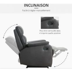 MH Fauteuil Relax LUKE Brun Foncé -Pas Cher Fauteuil Magasin 55880815 4