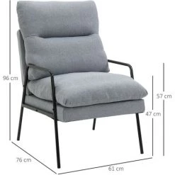 MH Fauteuil Néo-rétro VALLY Gris -Pas Cher Fauteuil Magasin 55881068 3