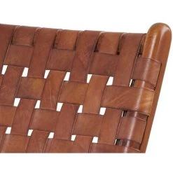 VENTE-UNIQUE.COM Fauteuil TAIKA En Teck Massif Et Cuir Effet Vieilli - Marron -Pas Cher Fauteuil Magasin 55881196 3