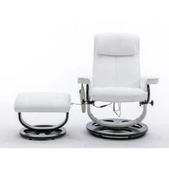 VENTE-UNIQUE.COM Fauteuil Massant JULIO II En Cuir - Blanc - Blanc -Pas Cher Fauteuil Magasin 55881422 3