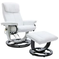 VENTE-UNIQUE.COM Fauteuil Massant JULIO II En Cuir - Blanc - Blanc -Pas Cher Fauteuil Magasin 55881422 4